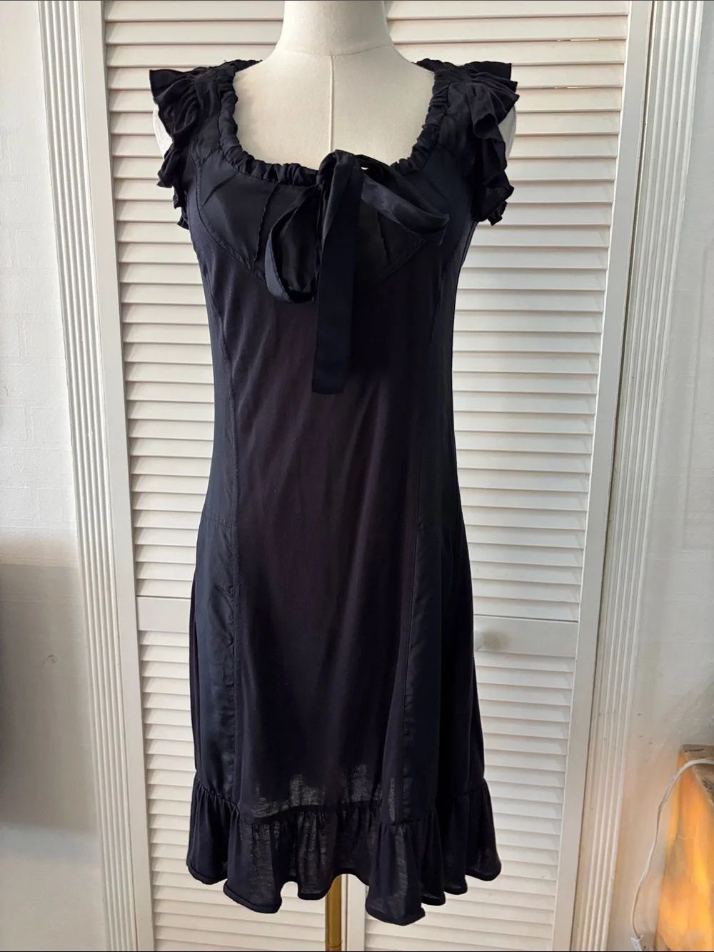 Ted Baker Black Dress with  Ruffle Detail, S